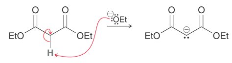 Enolate formation with ethoxide as base